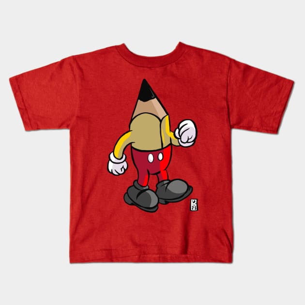 Pencil Head Kids T-Shirt by Thomcat23